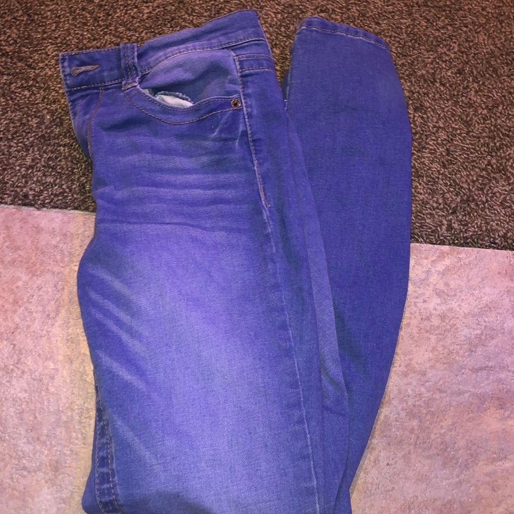 blue low rise jeans